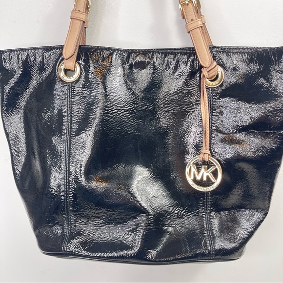 Michael Kors Black Patent Leather Tote Bag - Picture 2 of 9